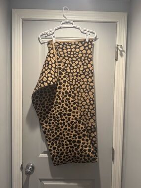 Leopard Print Midi Skirt in Tan and Black
